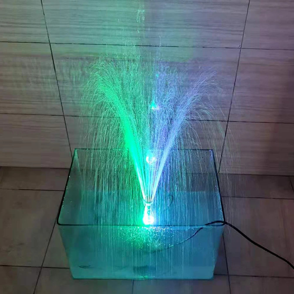 15W Ultra-Quiet Submersible Water Pump With 12 LED Lights Aquarium Water Fountain Pump Filter Fish Tank Pond LED Water Pump D30