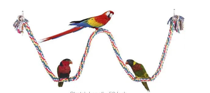 Smalll Large Parrot Toys For Macaw African Grey Big Parrot Toys Rope Bird Supplies Pet Bird Spiral Climbing Standing Perch