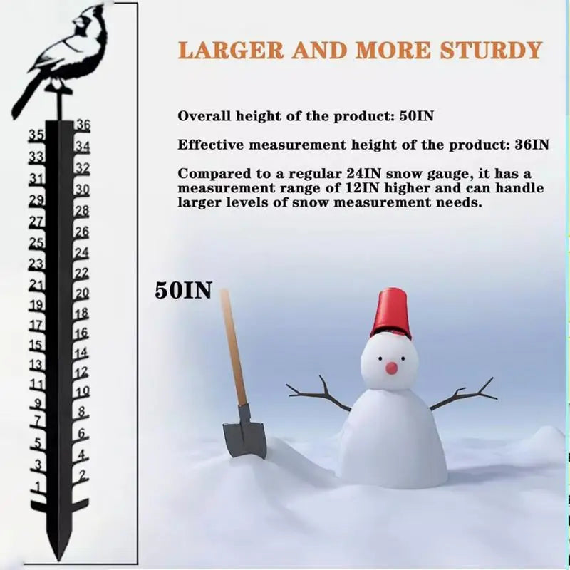 Snow Stakes Deer Bird Design Snow Gauge Cute Animal Garden Decor Christmas Decoration Handmade Metal Snow Gauge Garden Stakes
