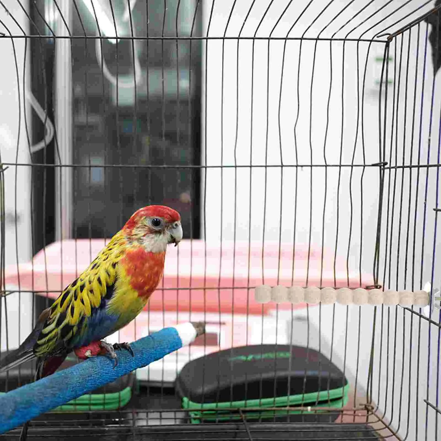 Bird Toy Parrot Perch Cage Accessories Parakeet Stand Wooden Perches for Birdcage Cockatiels