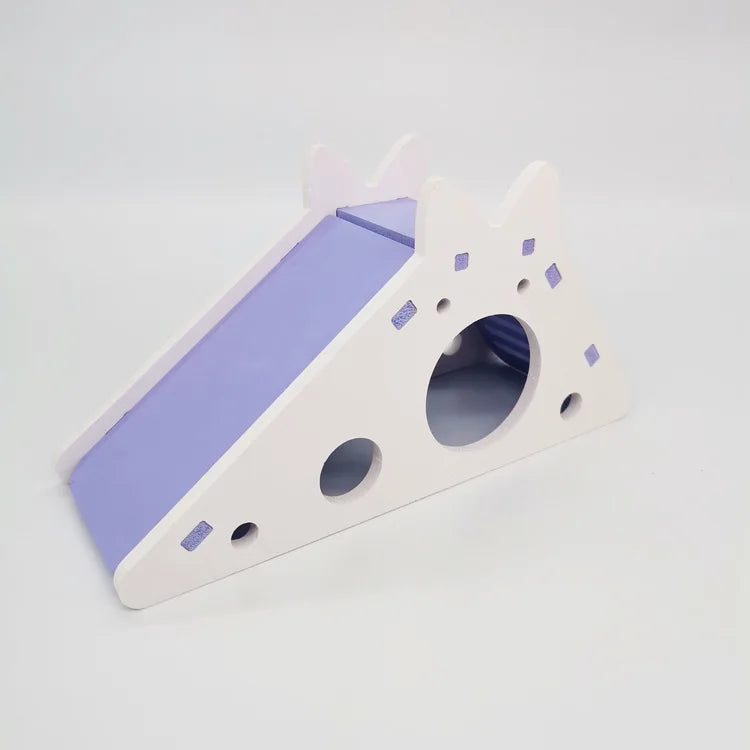 Bird Slide Toy Hamster Hideout House Parrot Cage Accessories Guinea Pig Wooden Cave Slide with Stairs Toy Small Animals Supplies