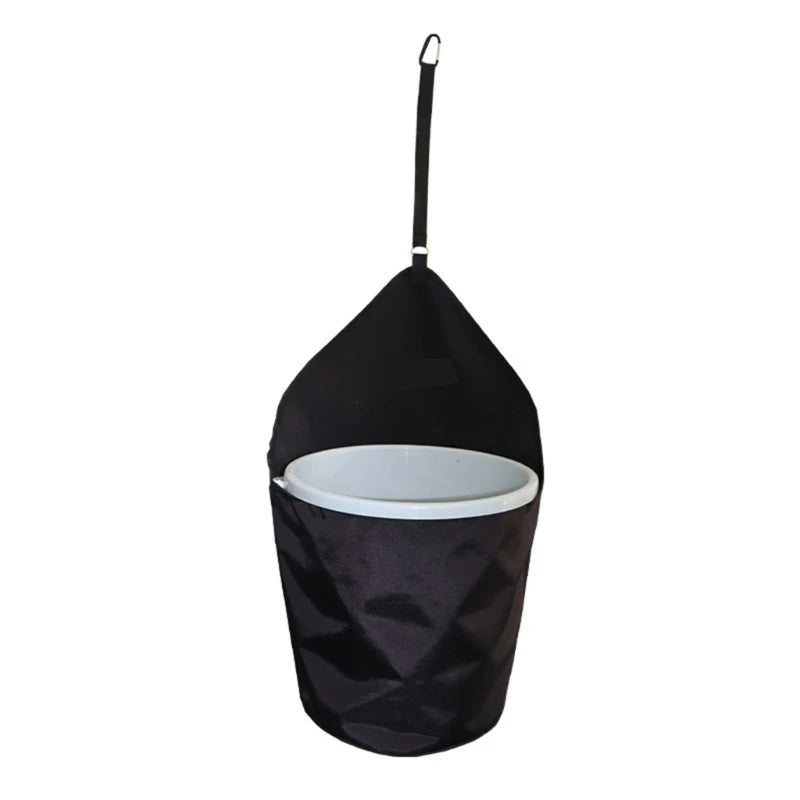 Horse Trailer Organizers Horse Feed Bag Container Hanging Bucket Holder Nylon Black Trailer Bucket Bag Easy to Install