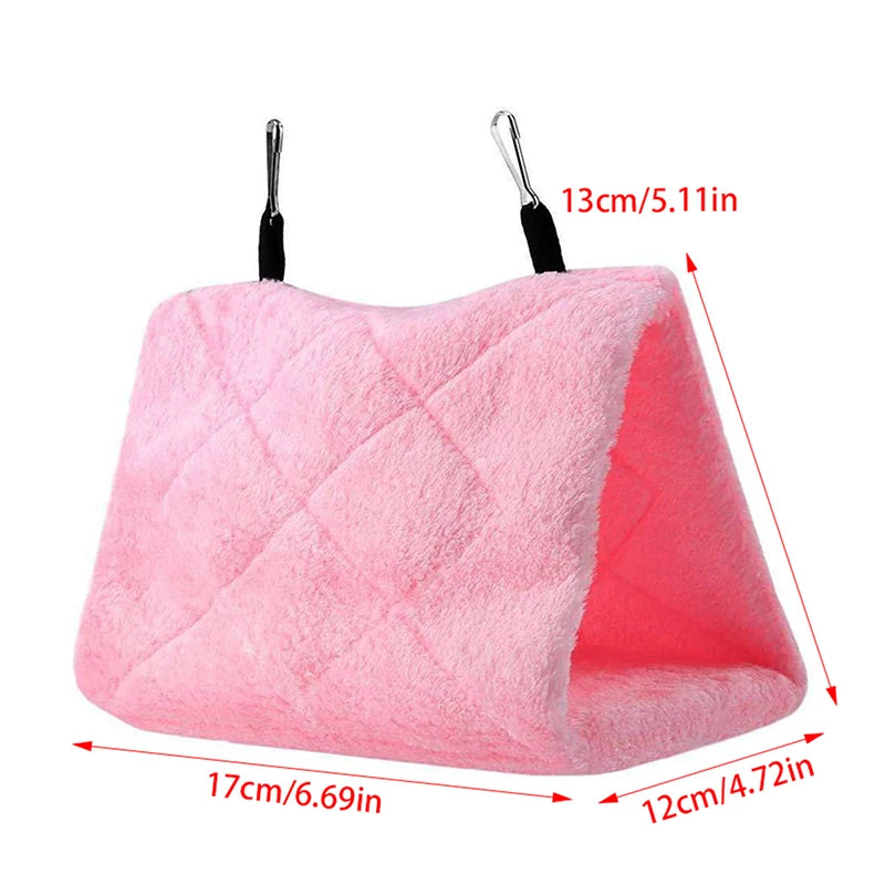 Pet Bird Cages Parrot Tent Warm Plush Hammock Hanging Cave Parakeet Hut Tent Bed Bird Nest House Sleeping Hatching Accessories