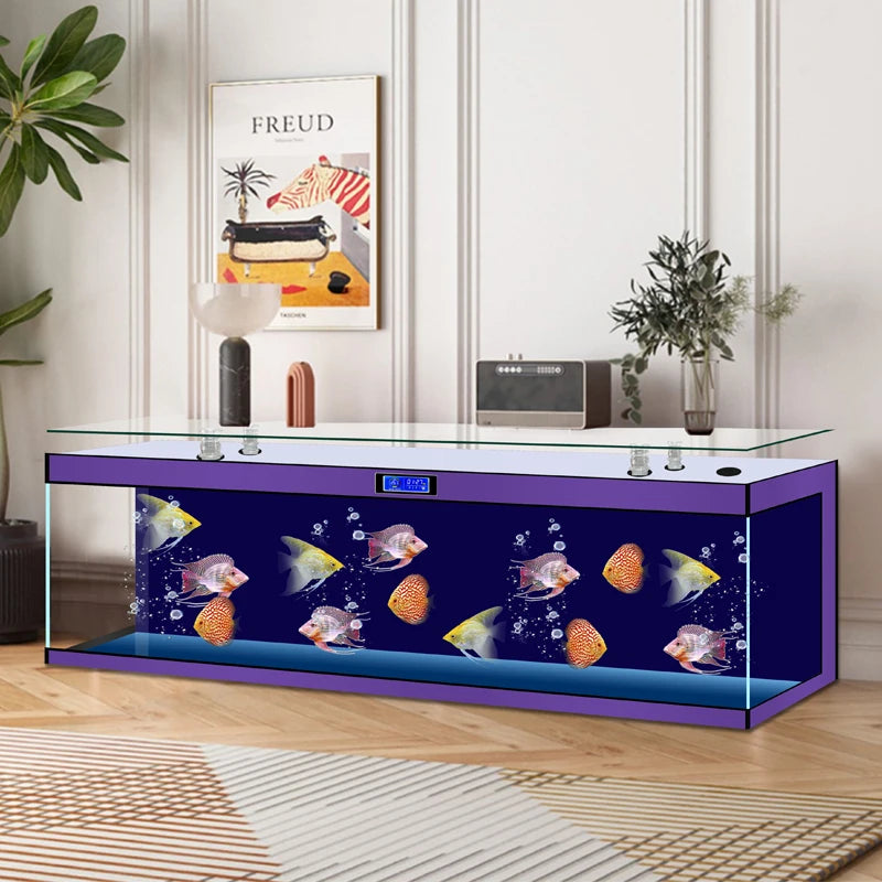 ZK Super White Fish Tank Aquarium Living Room Floor Home Partition Screen Bottom Filter Fish Tank