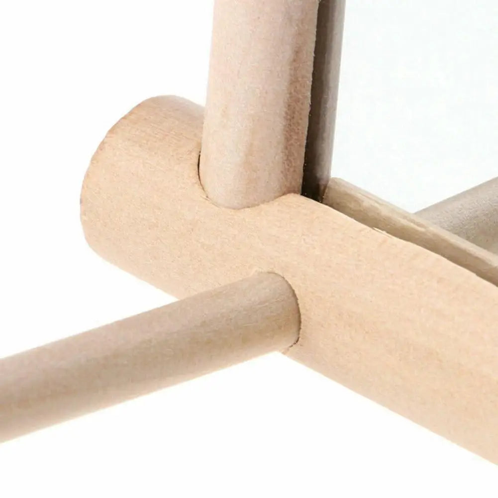 Bird Parrot Toy Supplies Wooden Cloud Ladder Climbing Jump Platform Ladder Pet Supplies With Mirror Stand Bird Rack