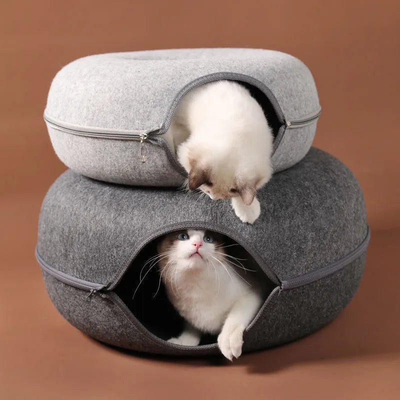Interactive Donut Cat Bed