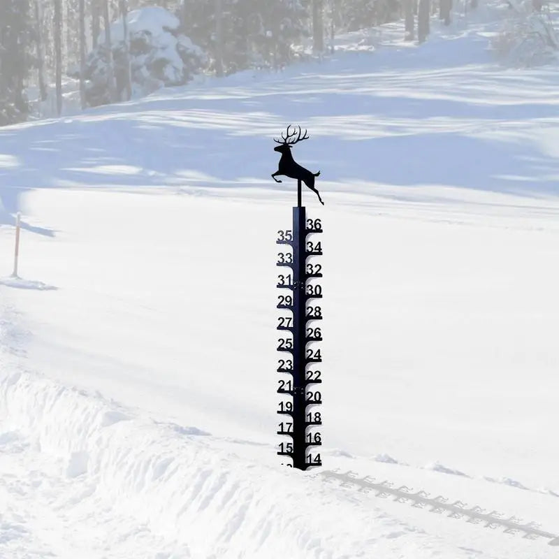 Snow Stakes Deer Bird Design Snow Gauge Cute Animal Garden Decor Christmas Decoration Handmade Metal Snow Gauge Garden Stakes