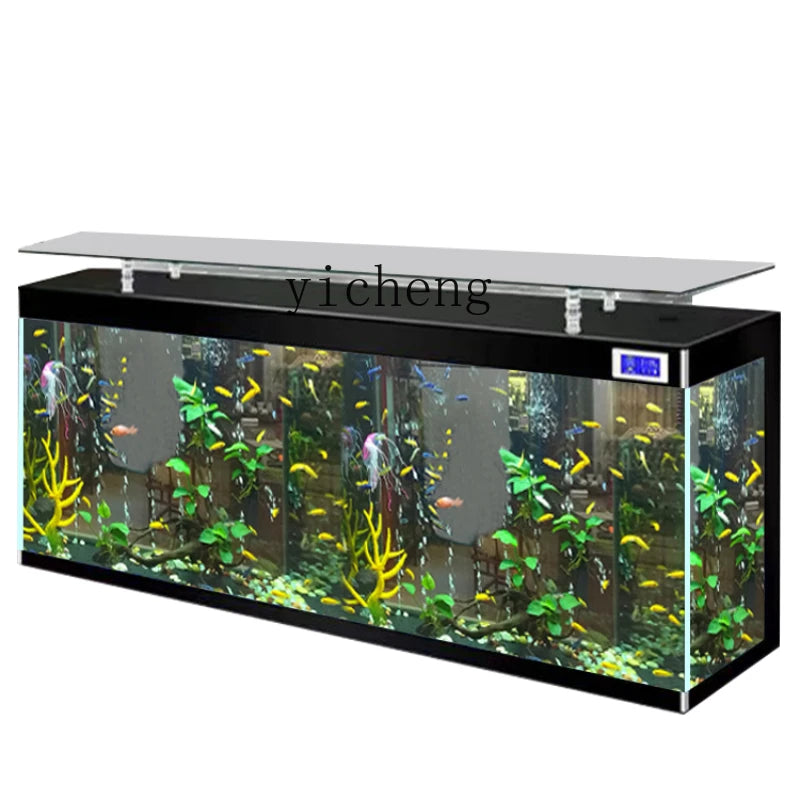 ZK Super White Fish Tank Aquarium Living Room Floor Home Partition Screen Bottom Filter Fish Tank