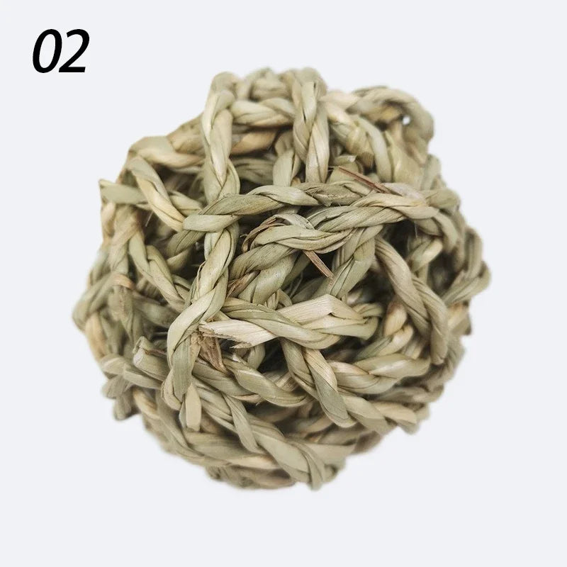 7CM Rabbit Ball Toys Bunny Treats Toys For Teething Small Animal Chew Toys Grass Ball For Dwarf Hamster Rabbits Guinea Pigs Ger