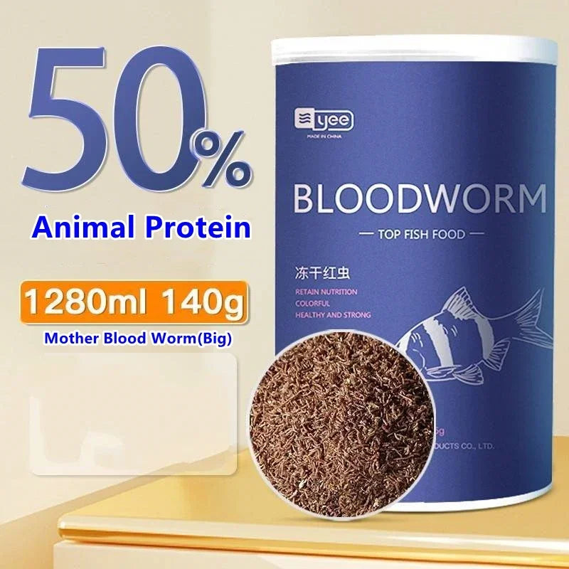 YEE Freeze Dried Artemia Salina Red Blood Worm Fish Food Feed for All Kinds of Tropical Aquarium Small Food