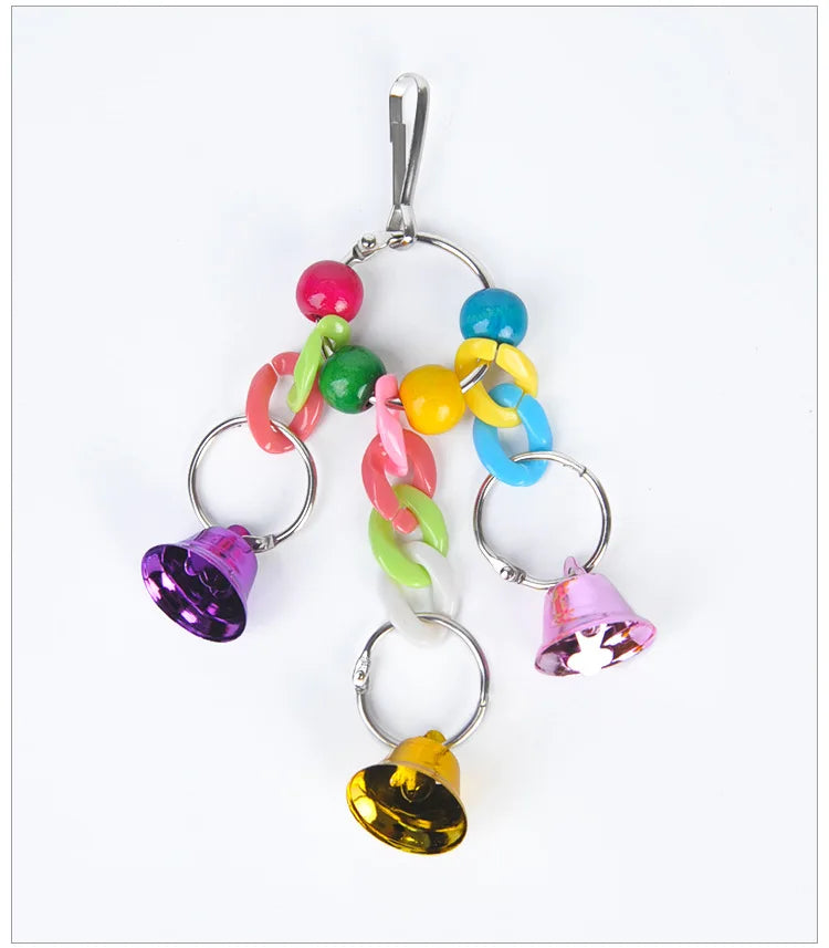 Bird Cage Toys for Parrots Wood Birds Swing Reliable Chewable Bite Bridge Wooden Beads Shape Parrot Toy Bird Accessories