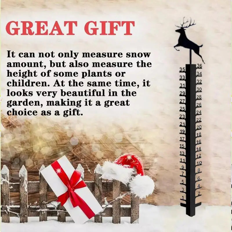 Snow Stakes Deer Bird Design Snow Gauge Cute Animal Garden Decor Christmas Decoration Handmade Metal Snow Gauge Garden Stakes