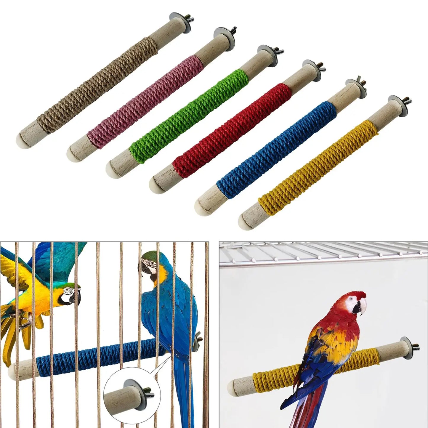 Bird Perch Parrot Bird Standing Climbing Standing Toy Wood Playing Climb Birds Branches Pet Bird Toys for Finches Budgies