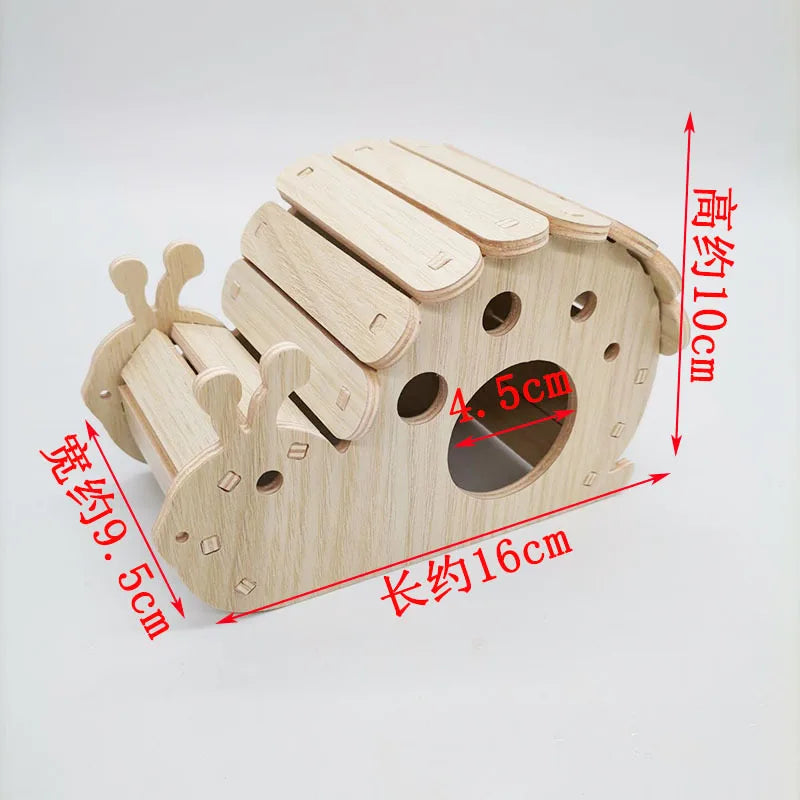 Hamster House DIY Hamster Wooden Gerbil Hideout House Canary Seesaw Pet Sport Wheel Exercise Toy Small Animal Toys