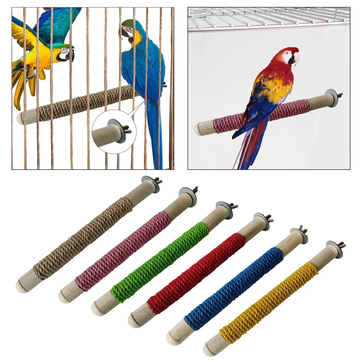 Bird Perch Parrot Bird Standing Climbing Standing Toy Wood Playing Climb Birds Branches Pet Bird Toys for Finches Budgies