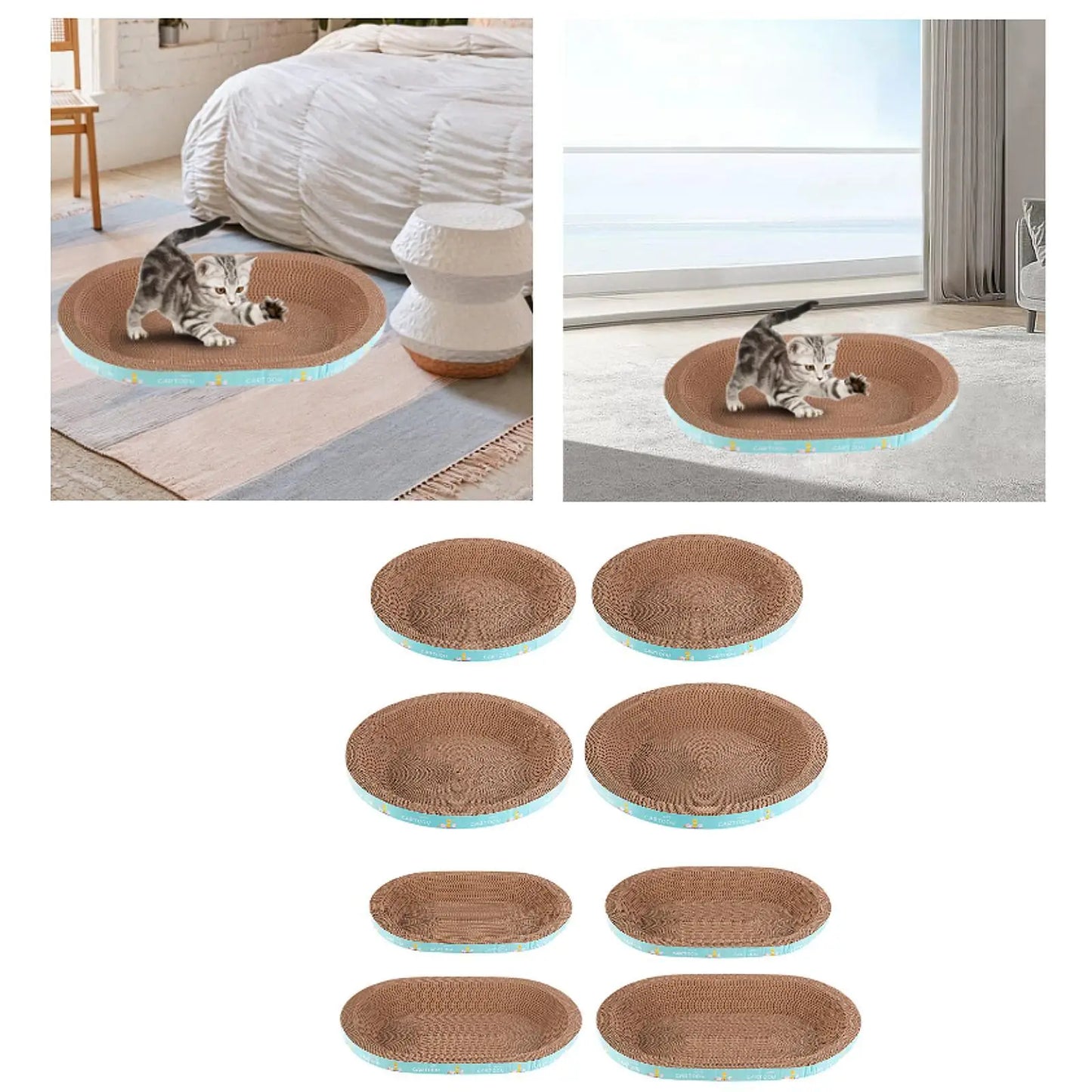 Cat Scratcher Lounge Bed with Interactive Feather Toy - Cozy Resting for Your
