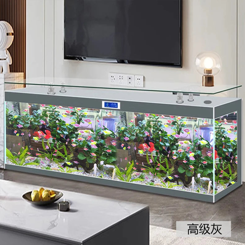 ZK Super White Fish Tank Aquarium Living Room Floor Home Partition Screen Bottom Filter Fish Tank