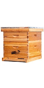Starter Kit 10-Frame Bee Boxes and Frames Starter Kit Wax Coated Bee Hives and Supplies Starter Kit Including Beekeeping Tools K