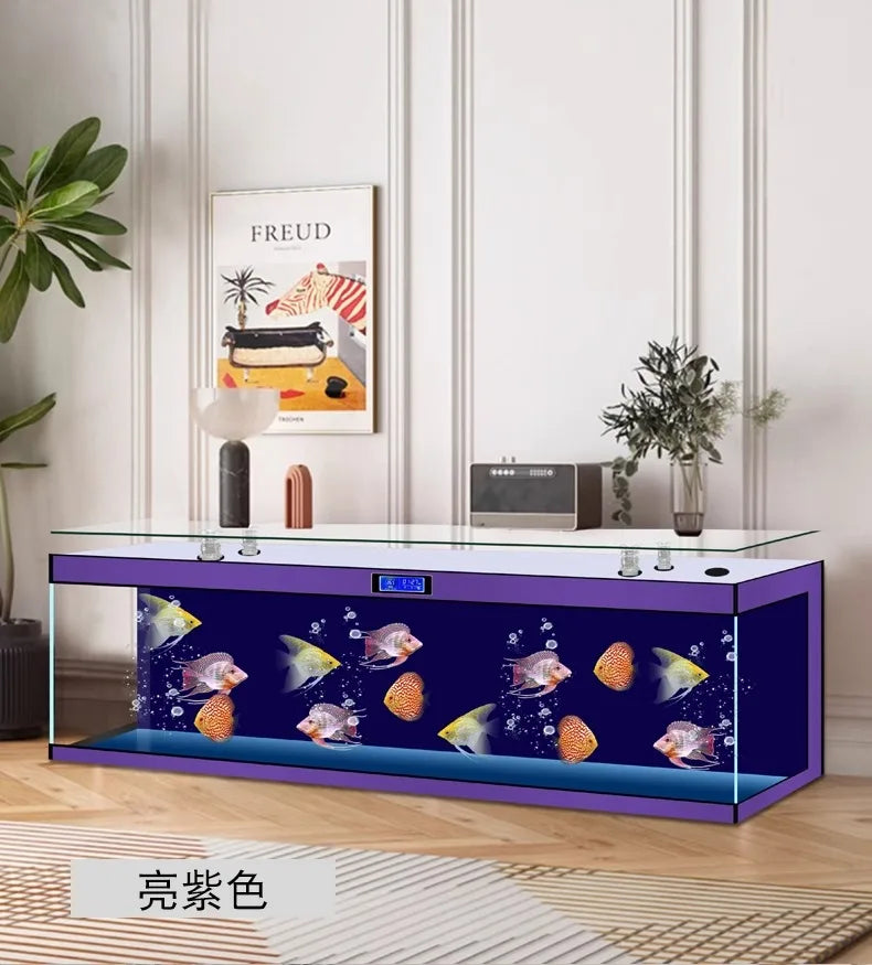 ZK Super White Fish Tank Aquarium Living Room Floor Home Partition Screen Bottom Filter Fish Tank