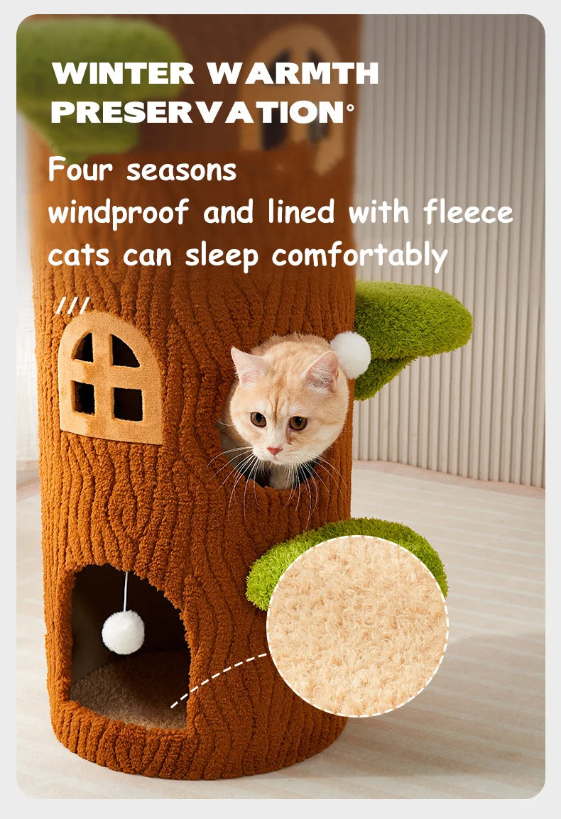 Cozy Large Multi-Level Cat Tree Tower Sisal Scratching Posts Felt Bed Cat Climbing Frame Furniture Toy for Your Feline Friend