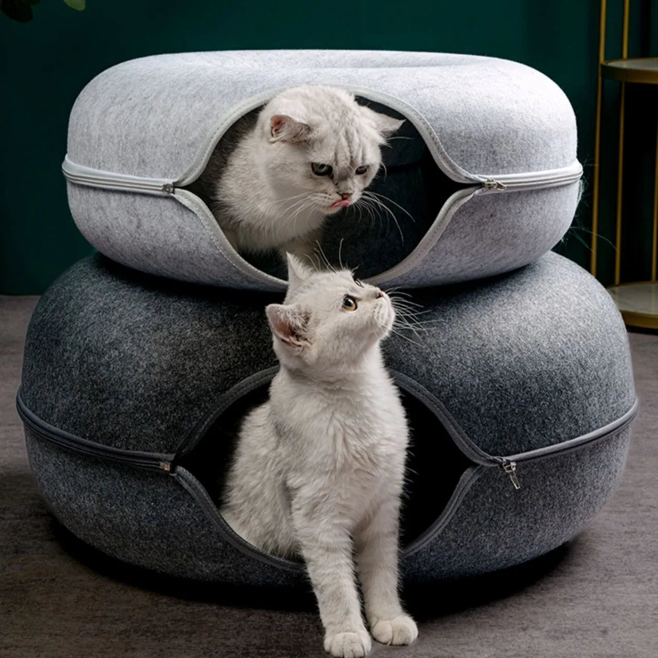Interactive Donut Cat Bed