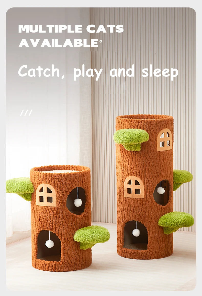 Cozy Large Multi-Level Cat Tree Tower Sisal Scratching Posts Felt Bed Cat Climbing Frame Furniture Toy for Your Feline Friend