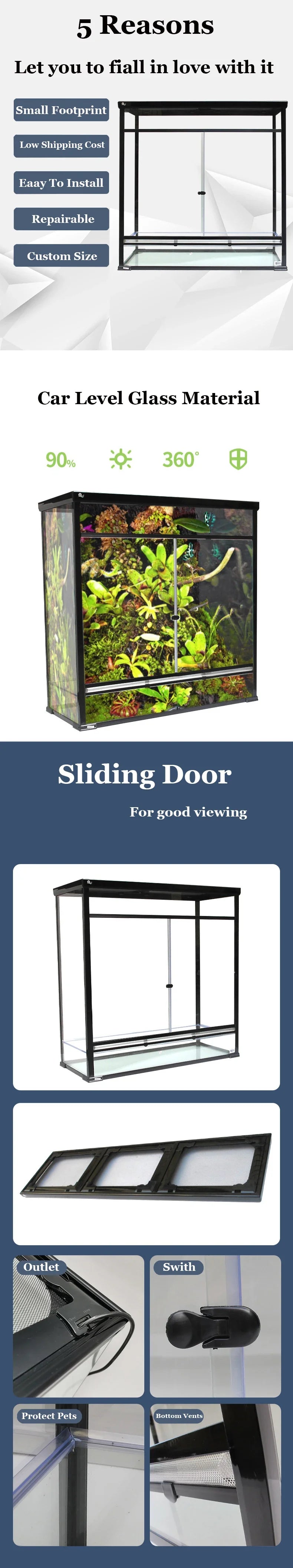 60 45 60cm Large Size Reptile Enclosures Chameleon Cage Bearded Dragon Terrarium Reptile Feeding Tank On Sale