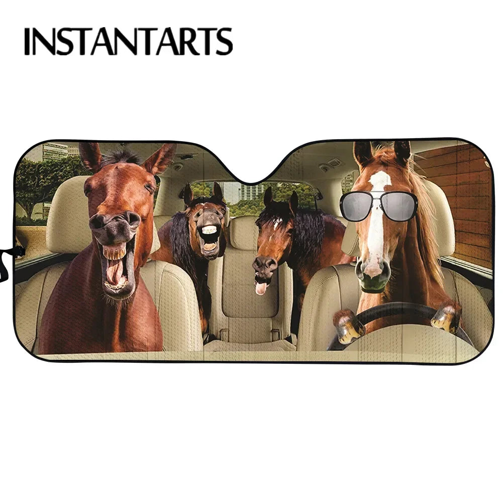 Lovely Hamsters Family Pattern Car Accessories Universal Car Windshield UV And Heat Car Sun Shade For Windshield