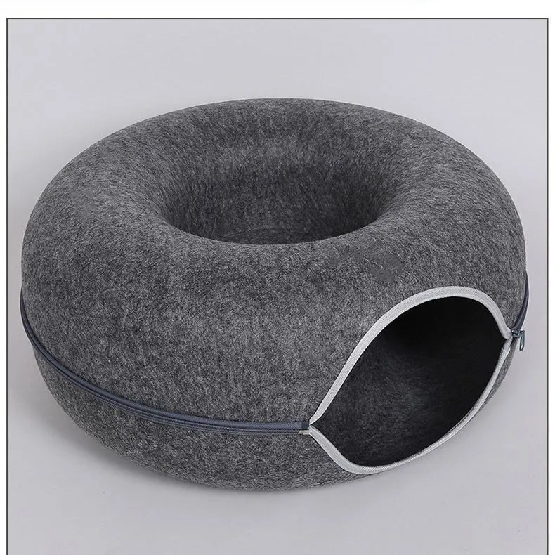 Interactive Donut Cat Bed