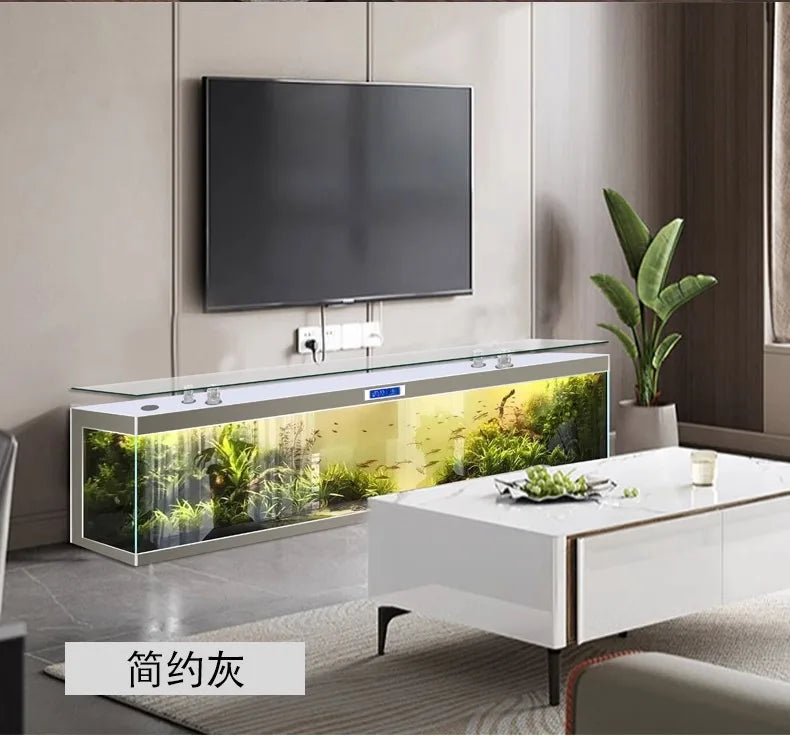 ZK Super White Fish Tank Aquarium Living Room Floor Home Partition Screen Bottom Filter Fish Tank