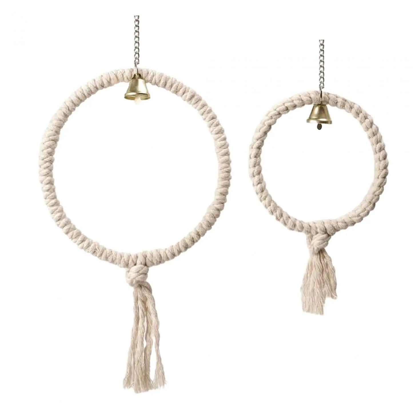 Cage Hanging Toy Chew Play Toy Boredom Breaker Perches Circle Ring Stand Parrot Ringing Cotton Rope Swing