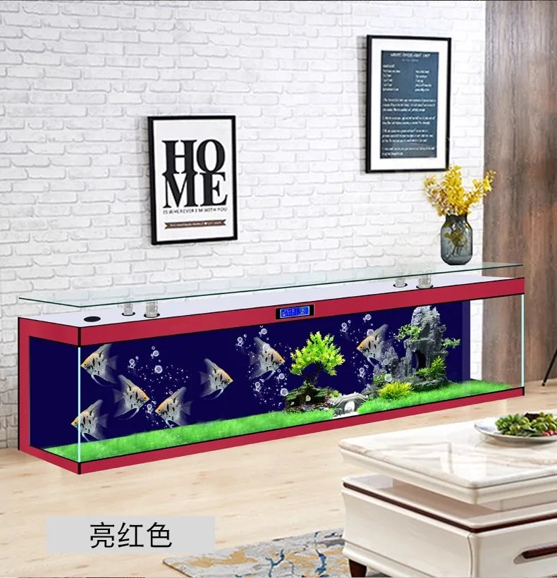 ZK Super White Fish Tank Aquarium Living Room Floor Home Partition Screen Bottom Filter Fish Tank