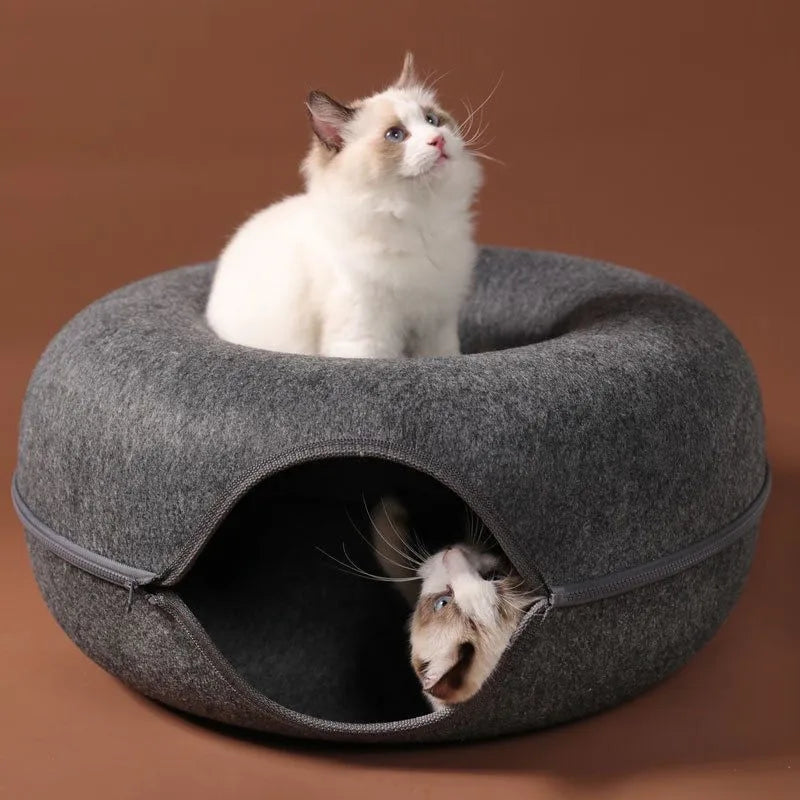 Interactive Donut Cat Bed