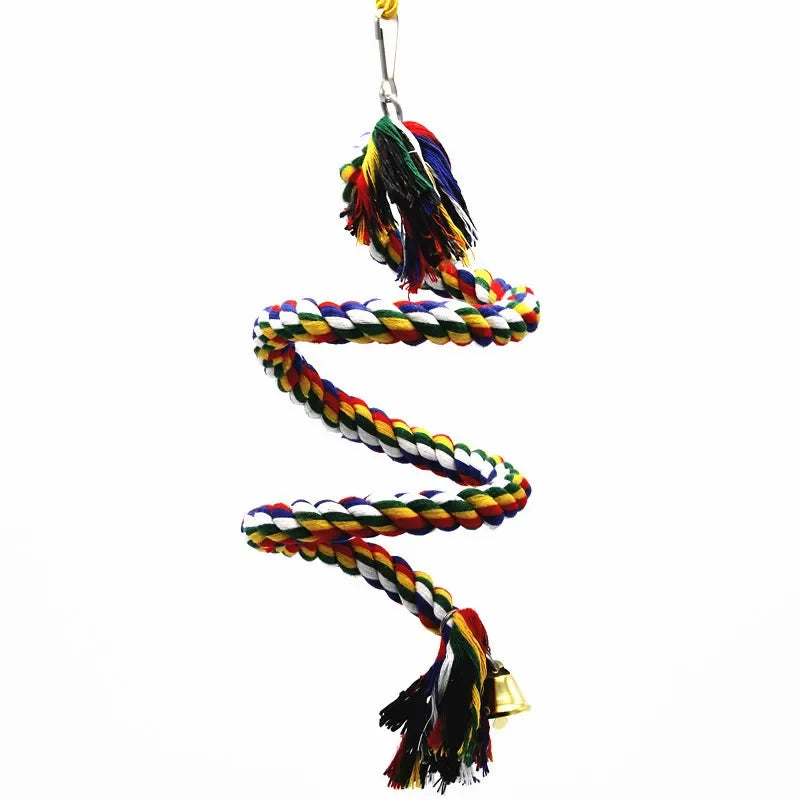 Bird Cage Toys for Parrots Wood Birds Swing Reliable Chewable Bite Bridge Wooden Beads Shape Parrot Toy Bird Accessories
