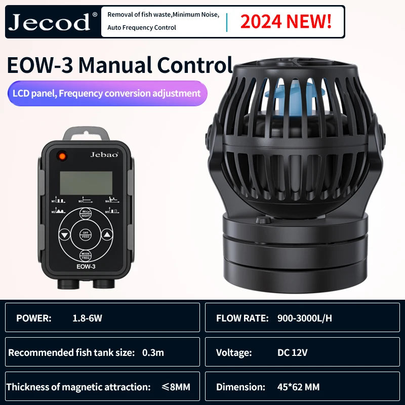 Jebao Jecod New EOW Aquarium Wave Maker Water Pump Filter 12V 24V Fountain Pump Fish Tank WIFI Ultra Quiet Frequency Smart Pump