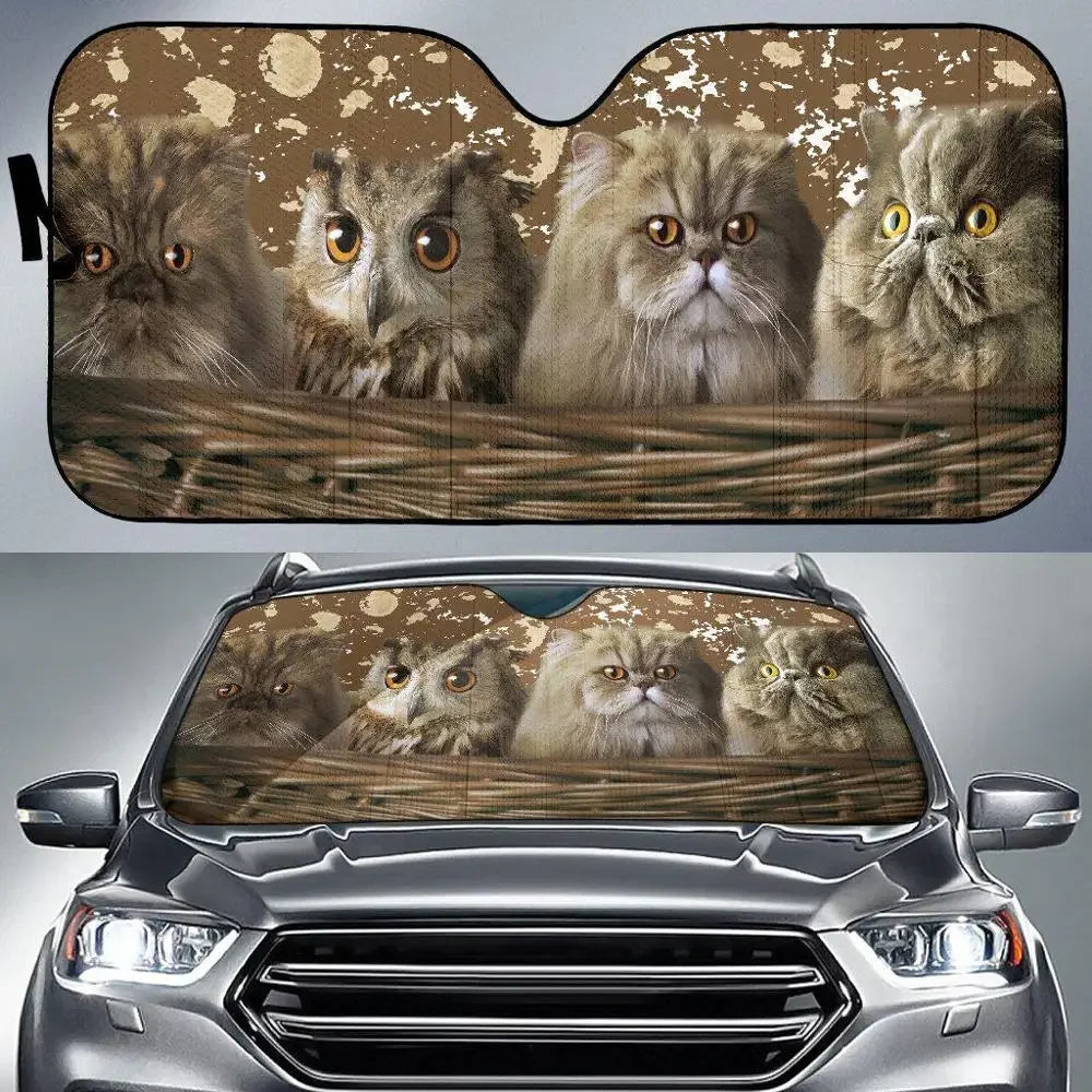 Lovely Hamsters Family Pattern Car Accessories Universal Car Windshield UV And Heat Car Sun Shade For Windshield