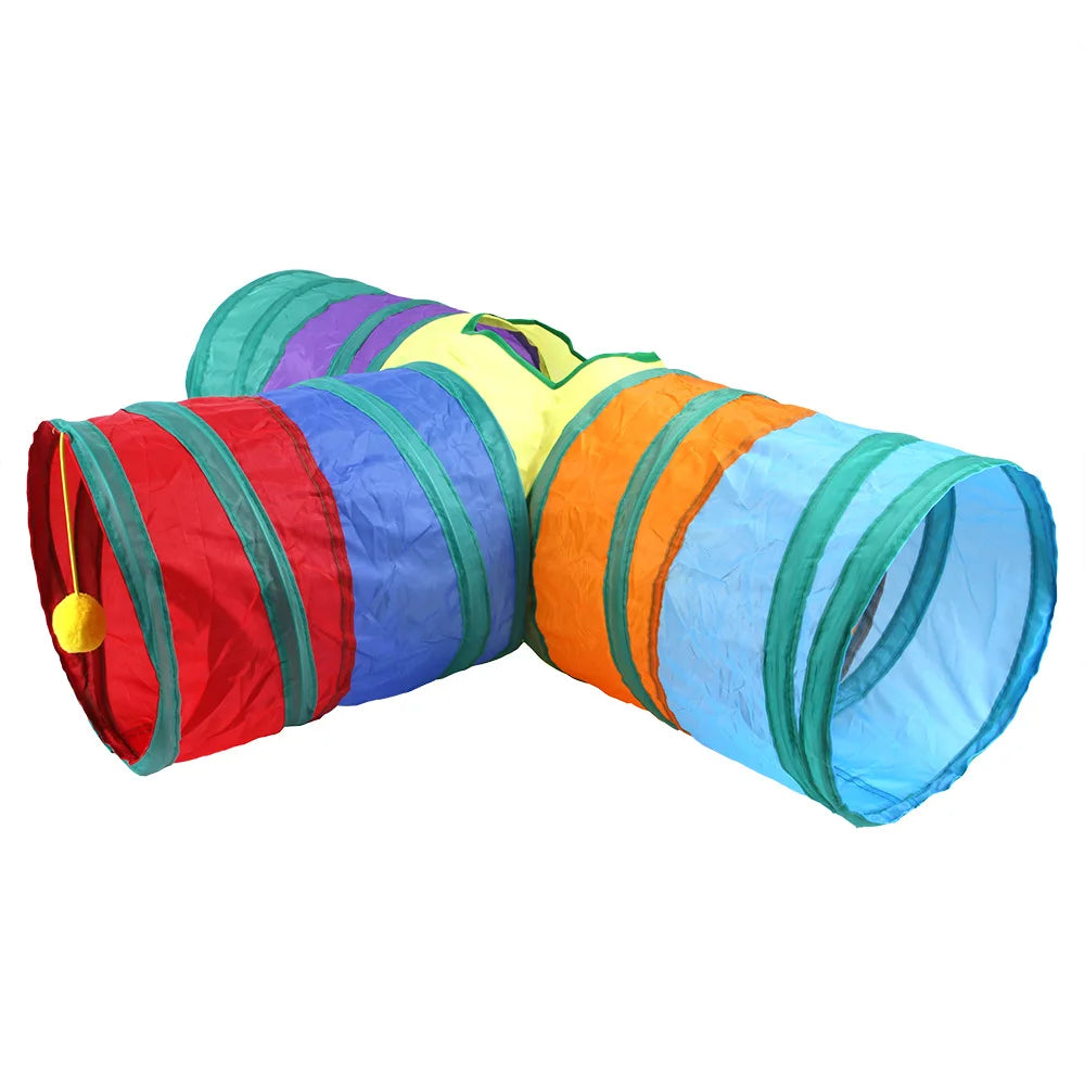 Foldable Cats Tunnel for Interactive Pet Training Fun - Kitty, Puppy, Kitten, and Rabbit Tube Toy to keep your pets entertained