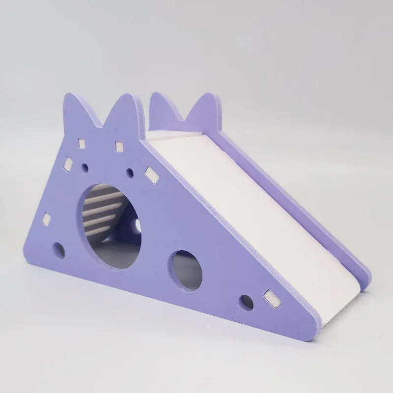Bird Slide Toy Hamster Hideout House Parrot Cage Accessories Guinea Pig Wooden Cave Slide with Stairs Toy Small Animals Supplies