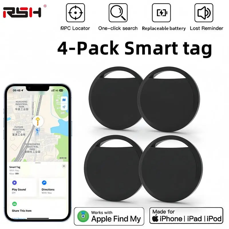 4-Pack GPS Tracker Bluetooth Smart air tag locator Work with Apple Find My ITag Anti Lost Reminder Device Car Key Pet Kid Finder
