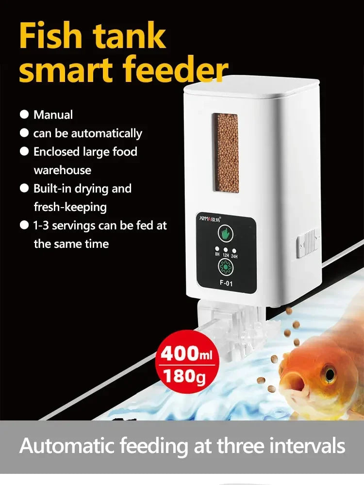 400ml Aquarium Automatische Feeder Aquarium Intelligente Timing High-capacity Fish Feeder Big Fish Feeder turtle feeding trough