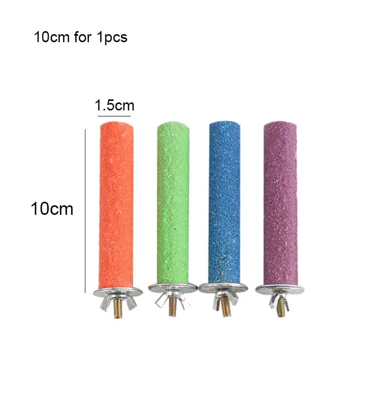 Colored Quartz Sand Pet Parrot Raw Wood Fork Tree Branch Stand Rack Squirrel Bird Hamster Branch Perches Chew Bite Toys Stick
