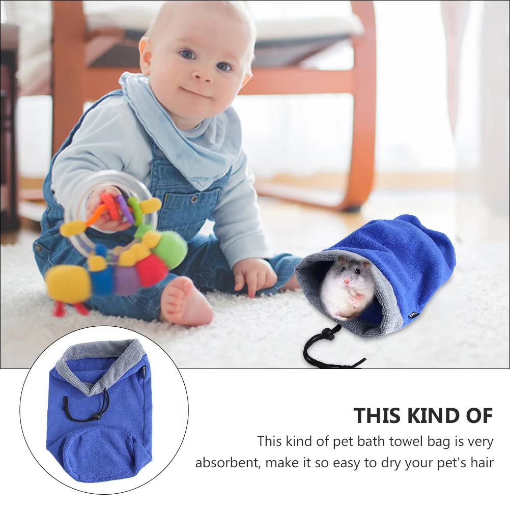 Hamster Ferret Bath Towel Small Ferret Shower Absorbent Bag for Small Animals pet towel small pet towel