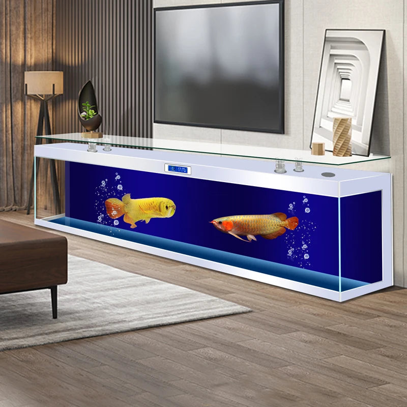 ZK Super White Fish Tank Aquarium Living Room Floor Home Partition Screen Bottom Filter Fish Tank