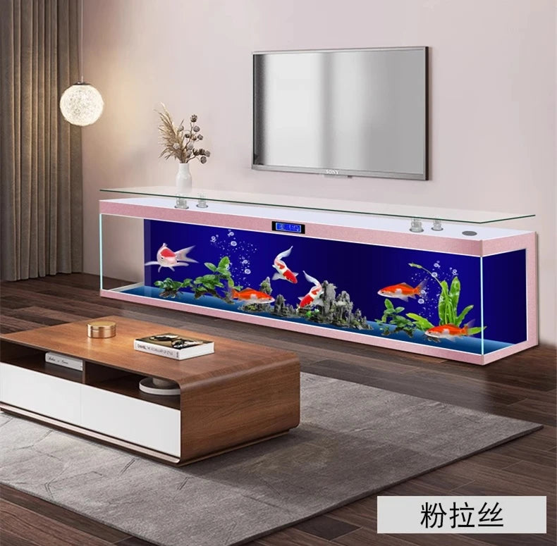 ZK Super White Fish Tank Aquarium Living Room Floor Home Partition Screen Bottom Filter Fish Tank