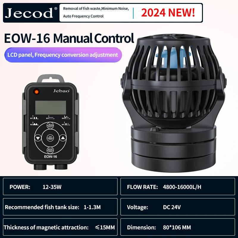 Jebao Jecod New EOW Aquarium Wave Maker Water Pump Filter 12V 24V Fountain Pump Fish Tank WIFI Ultra Quiet Frequency Smart Pump