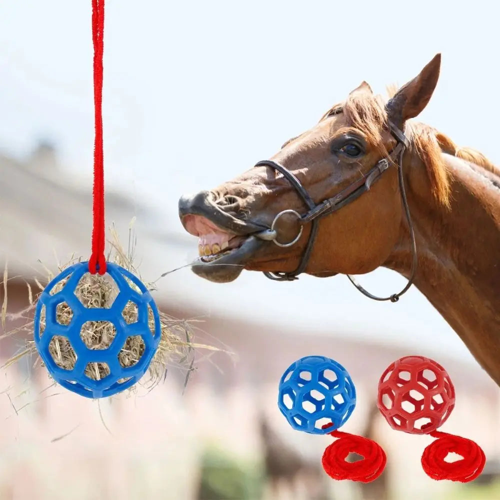 Multipurpose TPR Horse Treat Ball 5.5inch Red/Blue/Green Hanging Feeding Toy Soft Durable Horse Feeding Dispenser Sheep Goat