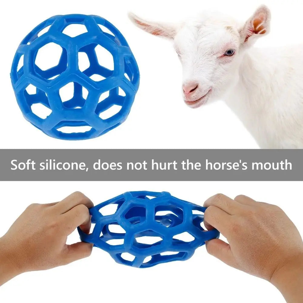 Multipurpose TPR Horse Treat Ball 5.5inch Red/Blue/Green Hanging Feeding Toy Soft Durable Horse Feeding Dispenser Sheep Goat