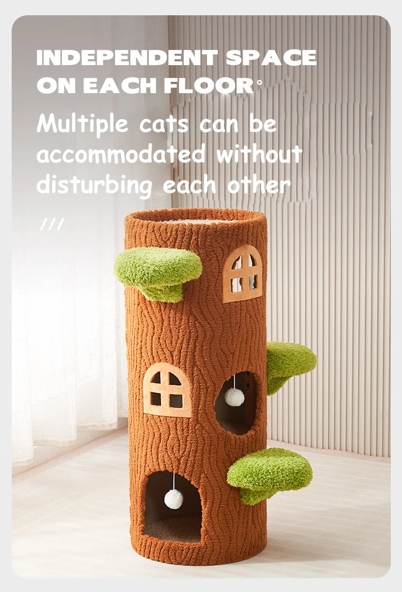 Cozy Large Multi-Level Cat Tree Tower Sisal Scratching Posts Felt Bed Cat Climbing Frame Furniture Toy for Your Feline Friend
