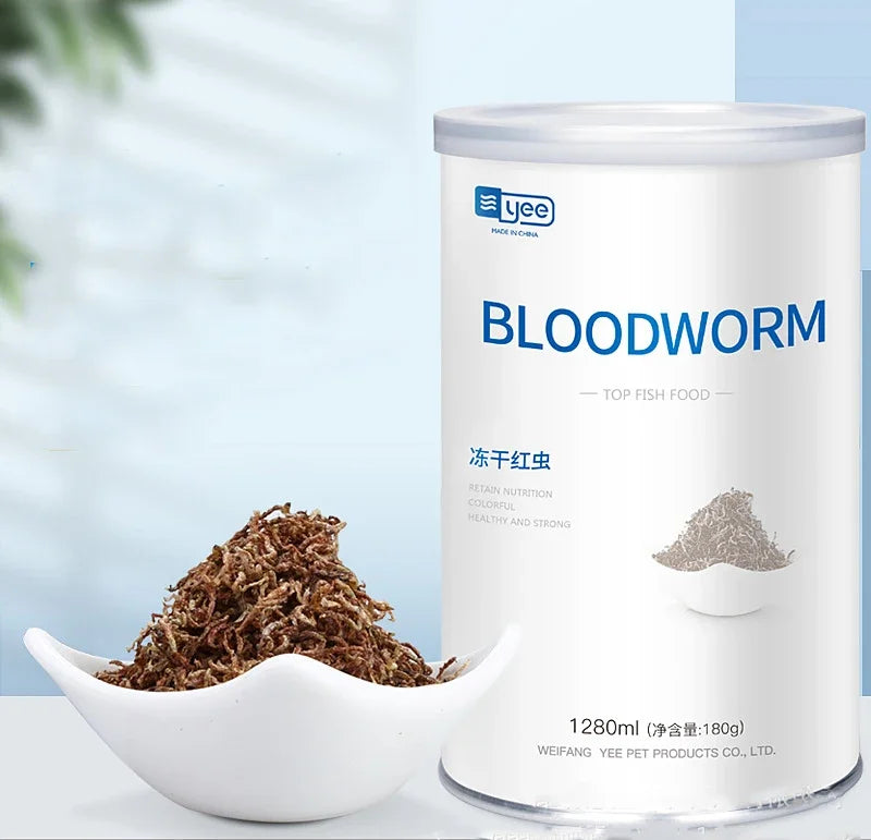 YEE Freeze Dried Artemia Salina Red Blood Worm Fish Food Feed for All Kinds of Tropical Aquarium Small Food