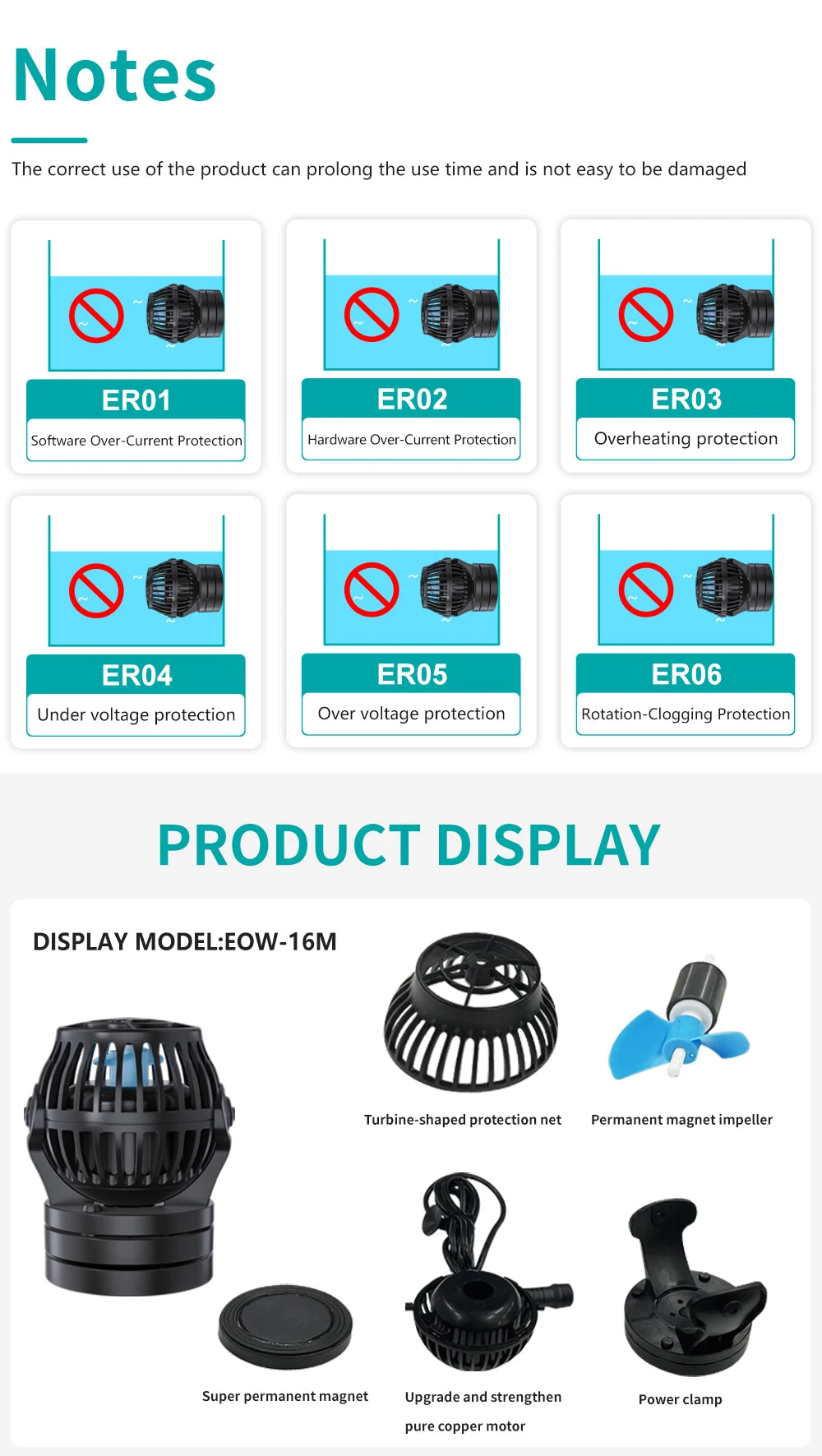 Jebao Jecod New EOW Aquarium Wave Maker Water Pump Filter 12V 24V Fountain Pump Fish Tank WIFI Ultra Quiet Frequency Smart Pump